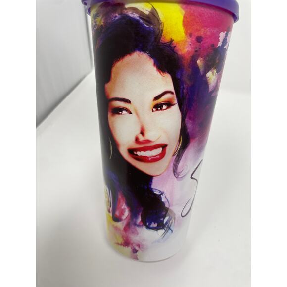 2 Selena Quintanilla Stripes Cups Celebrating 25 Years NEW Fiesta de la Flor - Picture 3 of 10